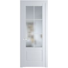 Межкомнатная дверь эмаль Profil Doors 3.2.2 (р.6) PD вайт остеклённая