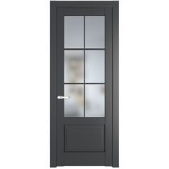 Межкомнатная дверь эмаль Profil Doors 3.2.2 (р.6) PD графит остеклённая