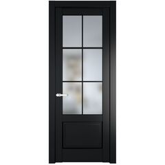 Межкомнатная дверь эмаль Profil Doors 3.2.2 (р.6) PD блэк остеклённая