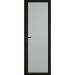 Алюминиевая дверь 2AGК кромка чёрная матовая RAL9005 остеклённая