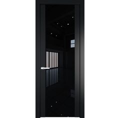 Межкомнатная дверь эмаль Profil Doors 1.7P блэк остеклённая