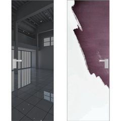 Скрытая дверь Invisible 1M кромка матовая снаружи зеркало Grey внутри под окраску