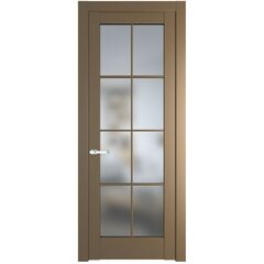 Межкомнатная дверь эмаль Profil Doors 3.1.2 (р.8) PD перламутр золото остеклённая