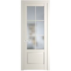 Межкомнатная дверь эмаль Profil Doors 4.2.2 (р.6) PD перламутр белый остеклённая