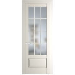 Межкомнатная дверь эмаль Profil Doors 3.2.2 (р.12) PD перламутр белый остеклённая
