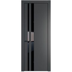 Межкомнатная дверь эмаль Profil Doors 20PA графит со вставкой