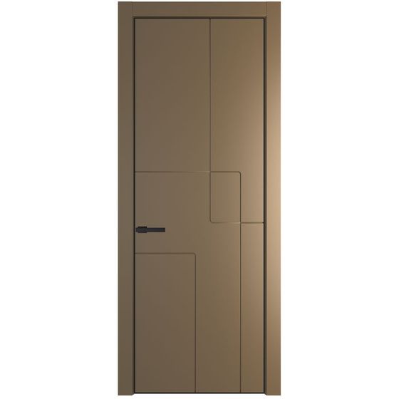 Межкомнатная дверь эмаль Profil Doors 3PA перламутр золото глухая профиль чёрный матовый