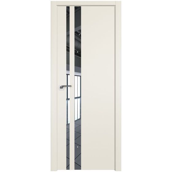 Межкомнатная дверь unilack Profil Doors 16E магнолия сатинат со вставкой