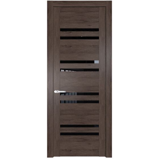 Межкомнатная дверь Profil Doors 1.6N дуб тобакко чёрный триплекс