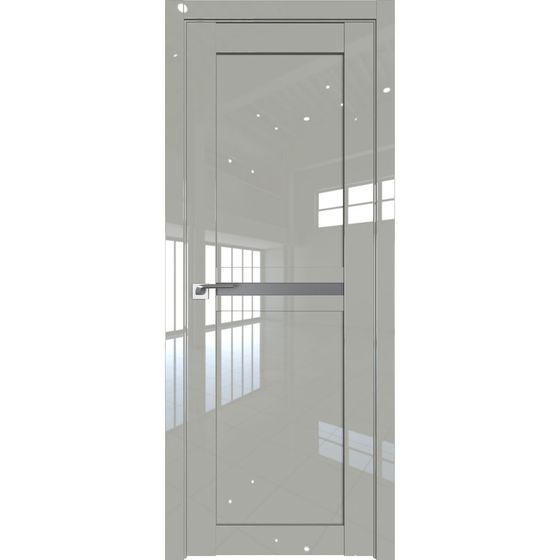 Межкомнатная дверь глянцевая Profil Doors 2.43L галька люкс остеклённая