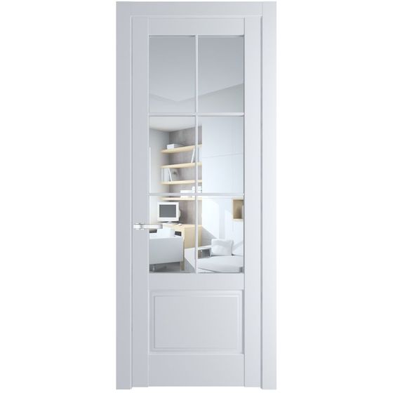 Межкомнатная дверь эмаль Profil Doors 4.2.2 (р.6) PD вайт стекло прозрачное