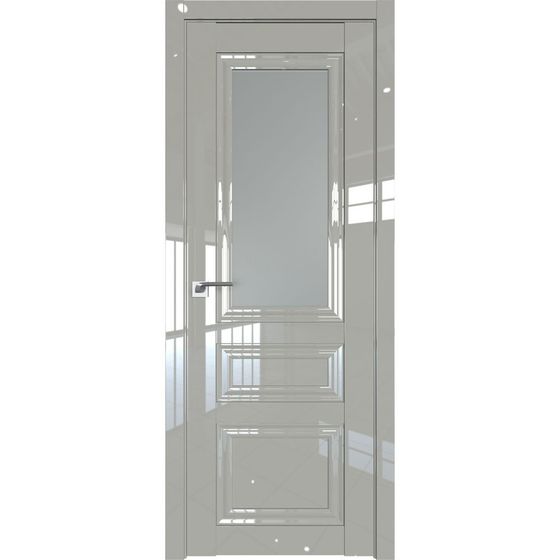 Межкомнатная дверь глянцевая Profil Doors 125L галька люкс остеклённая
