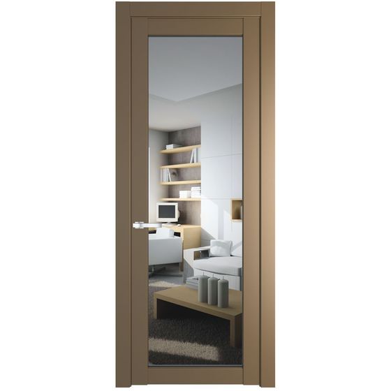 Межкомнатная дверь эмаль Profil Doors 1.1.2PD перламутр золото стекло прозрачное