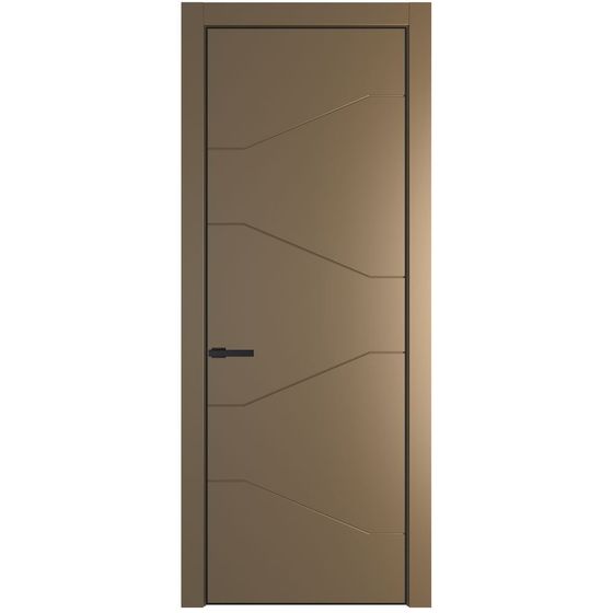 Межкомнатная дверь эмаль Profil Doors 2PA перламутр золото глухая профиль чёрный матовый