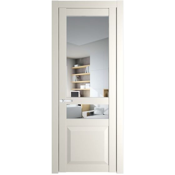 Межкомнатная дверь эмаль Profil Doors 1.5.4PD перламутр белый стекло прозрачное