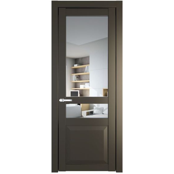 Межкомнатная дверь эмаль Profil Doors 1.5.4PD перламутр бронза стекло прозрачное