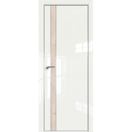 Межкомнатная дверь глянцевая Profil Doors 106LK дарквайт люкс со вставкой