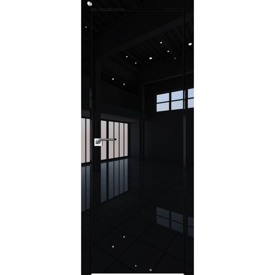 Межкомнатная дверь глянцевая Profil Doors 1LK чёрный люкс