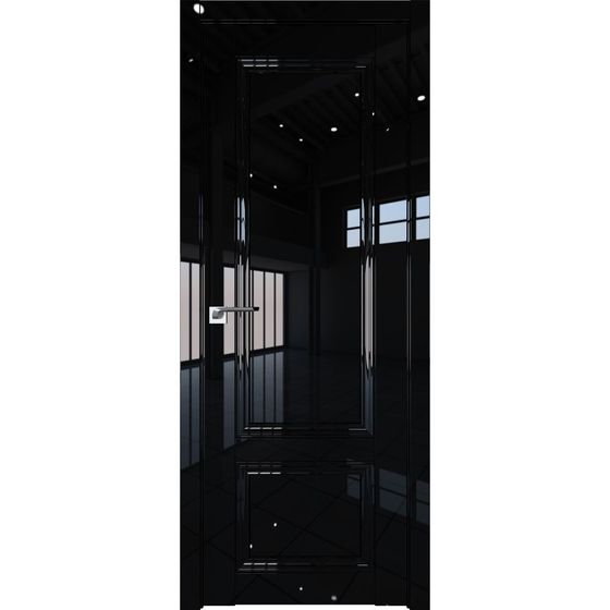 Межкомнатная дверь глянцевая Profil Doors 2.102L чёрный люкс глухая