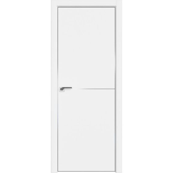 Межкомнатная дверь unilack Profil Doors 112E аляска с алюминиевым молдингом