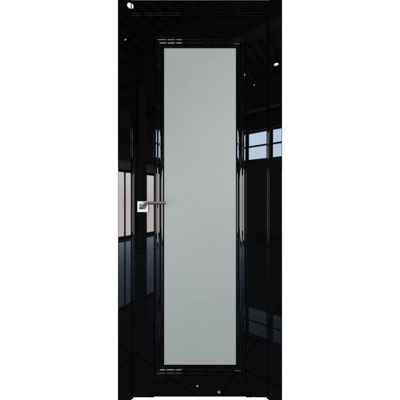 Межкомнатная дверь глянцевая Profil Doors 2.101L чёрный люкс остеклённая
