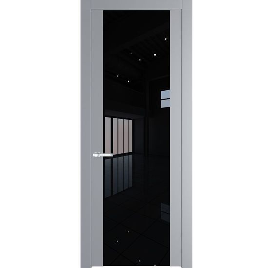 Межкомнатная дверь эмаль Profil Doors 1.7P смоки стекло чёрный лак