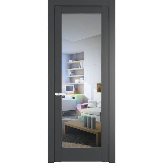 Межкомнатная дверь эмаль Profil Doors 4.1.2PD графит остеклённая