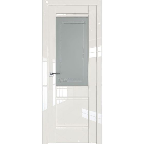 Межкомнатная дверь глянцевая Profil Doors 2L магнолия люкс остеклённая