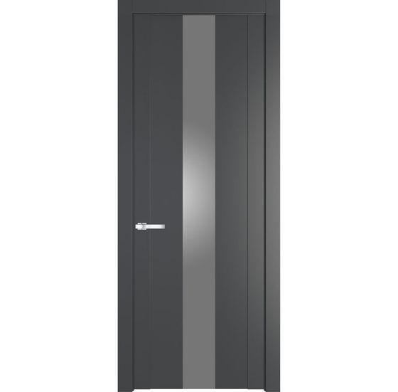 Межкомнатная дверь эмаль Profil Doors 1.9P графит стекло серебро матлак