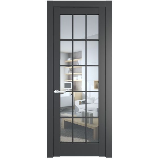 Межкомнатная дверь эмаль Profil Doors 4.1.2 (р.15) PD графит стекло прозрачное