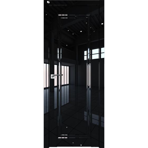 Межкомнатная дверь глянцевая Profil Doors 120L чёрный люкс глухая