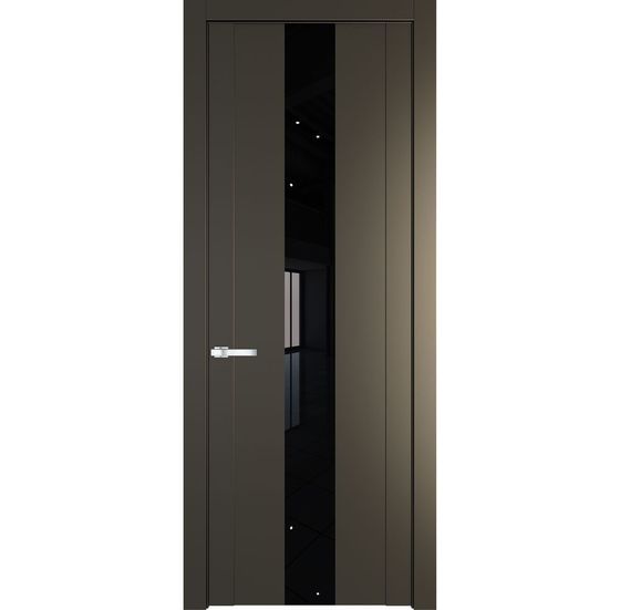 Межкомнатная дверь эмаль Profil Doors 1.9P перламутр бронза стекло чёрный лак