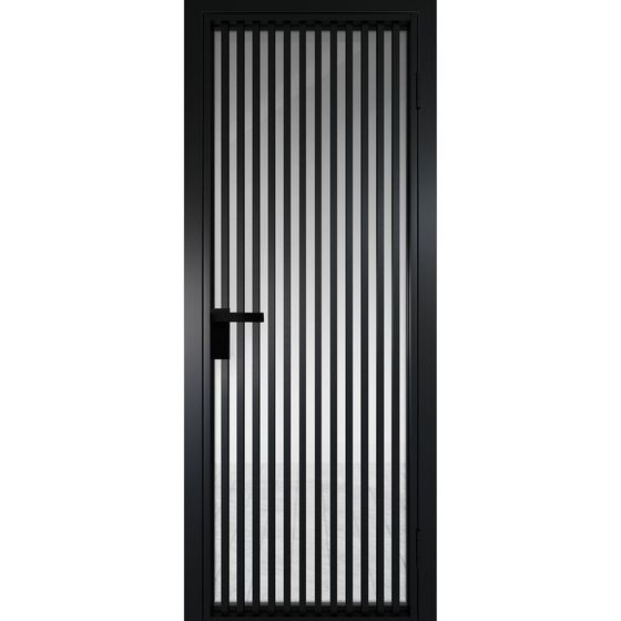Алюминиевая дверь 11AG чёрная матовая RAL9005 остеклённая