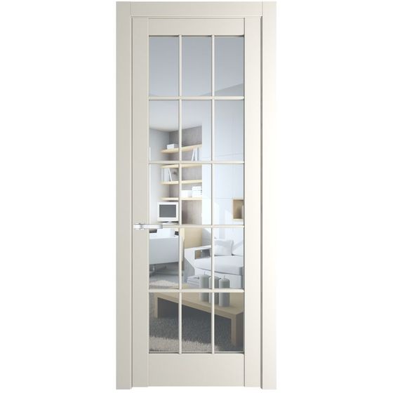 Межкомнатная дверь эмаль Profil Doors 3.1.2 (р.15) PD перламутр белый стекло прозрачное