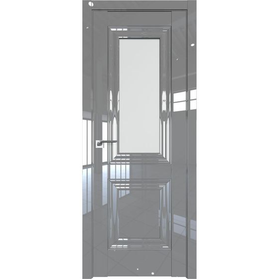 Межкомнатная дверь глянцевая Profil Doors 28L грей люкс остеклённая