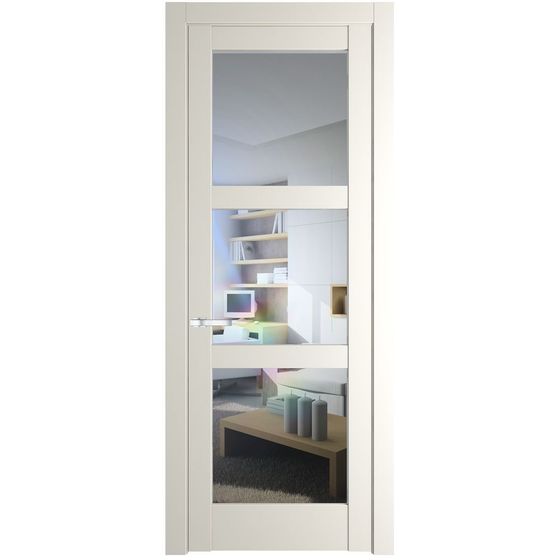 Межкомнатная дверь эмаль Profil Doors 4.6.2PD перламутр белый стекло прозрачное