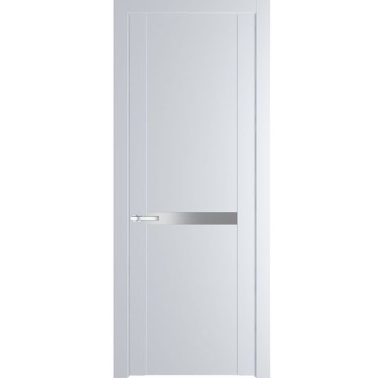 Межкомнатная дверь эмаль Profil Doors 1.4P вайт стекло серебро матлак