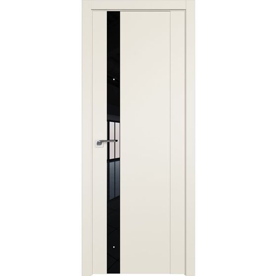 Фото межкомнатной двери экошпон Profil Doors 62U магнолия сатинат стекло чёрный лак