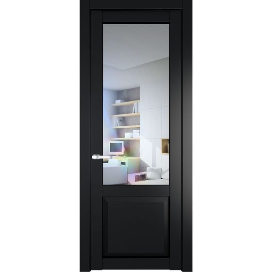 Межкомнатная дверь эмаль Profil Doors 2.2.2PD блэк остеклённая