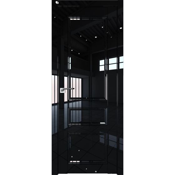 Межкомнатная дверь глянцевая Profil Doors 130L чёрный люкс глухая