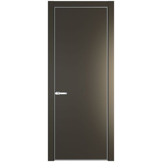 Межкомнатная дверь эмаль Profil Doors 1PA перламутр бронза глухая профиль серебро