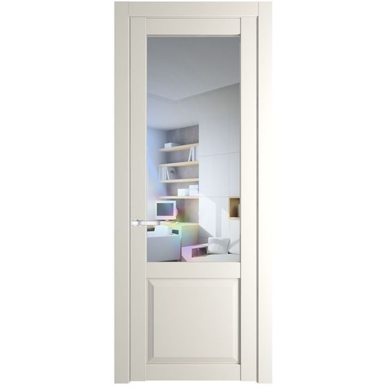 Межкомнатная дверь эмаль Profil Doors 2.2.2PD перламутр белый стекло прозрачное