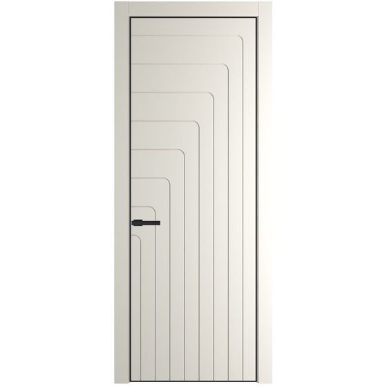Межкомнатная дверь эмаль Profil Doors 10PA перламутр белый глухая профиль чёрный матовый