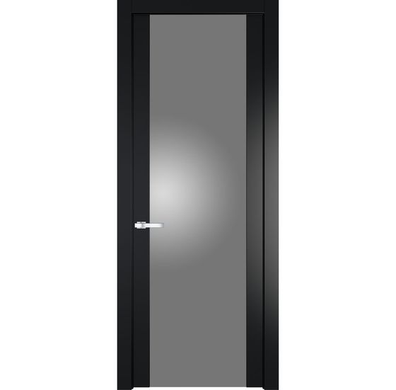 Межкомнатная дверь эмаль Profil Doors 1.7P блэк стекло серебро матлак