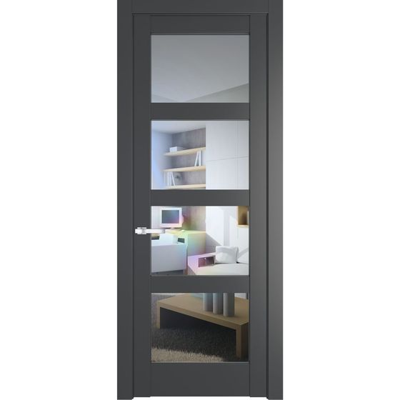 Межкомнатная дверь эмаль Profil Doors 4.4.2PD графит остеклённая