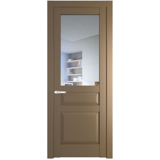 Межкомнатная дверь эмаль Profil Doors 4.5.3PD перламутр золото стекло прозрачное