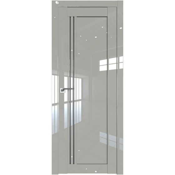 Межкомнатная дверь глянцевая Profil Doors 2.50L галька люкс остеклённая