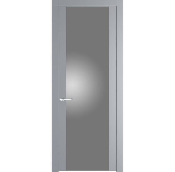 Межкомнатная дверь эмаль Profil Doors 1.7P смоки стекло серебро матлак