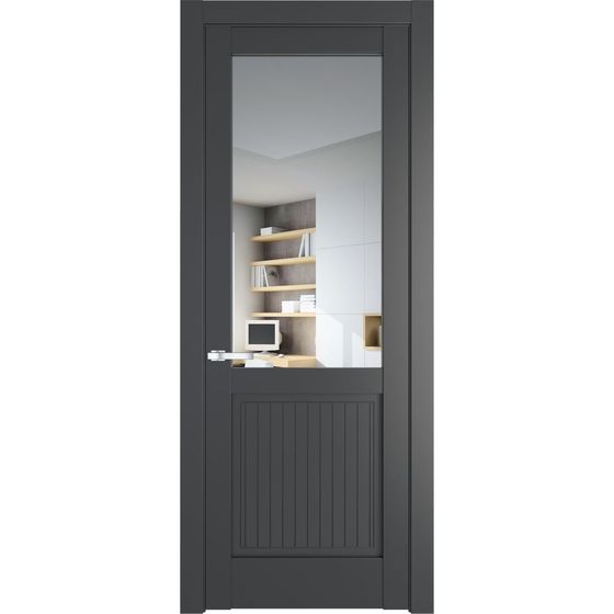 Межкомнатная дверь эмаль Profil Doors 3.2.2PM графит остеклённая