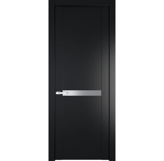 Межкомнатная дверь эмаль Profil Doors 1.4P блэк стекло серебро матлак